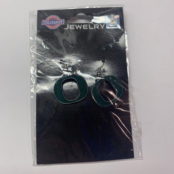 NWT Oregon Ducks Football Pierced Dangle Earrings Collegiate - Picture 1 of 6
